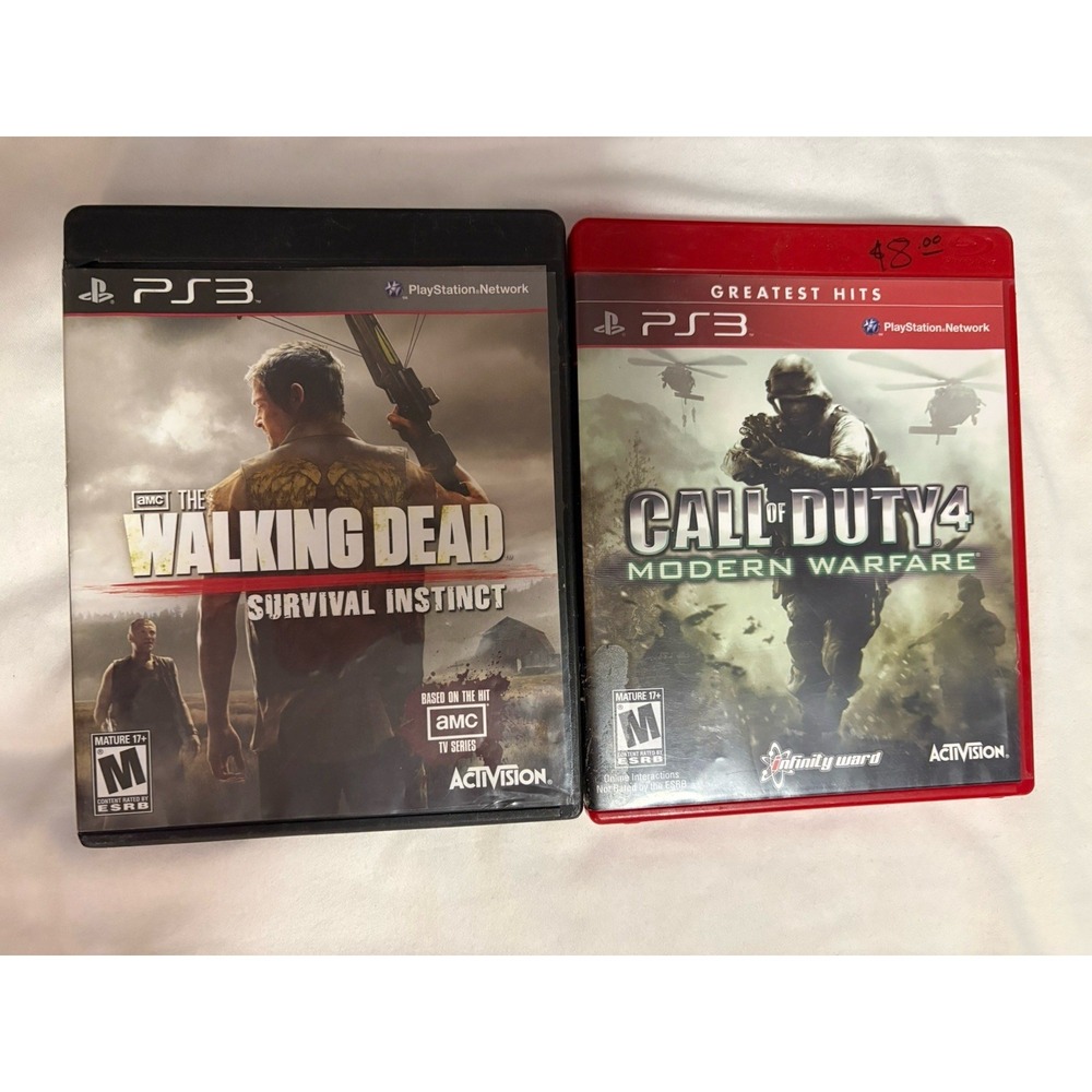 PS3 Game Lot 2 Video Games Call Of Duty 4 Modern Warfare & Walking Dead CIB